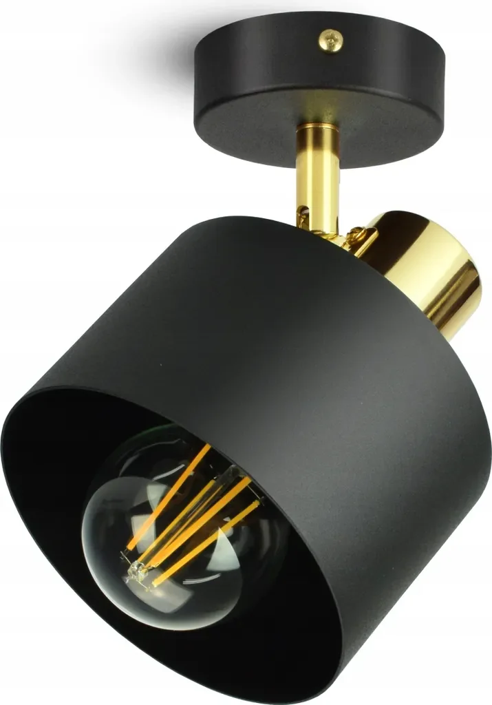 Luxolar LED Deckenleuchte schwarz-gold E27 60W schwenkbar für Küche