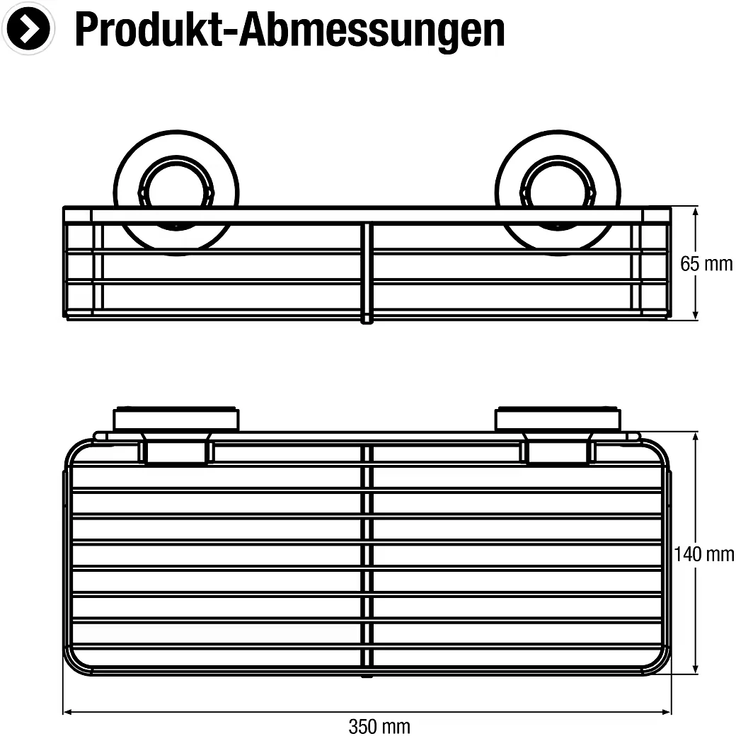 CORNAT Duschregal 3-in-1, extra langer flacher Korb, Wandmontage
