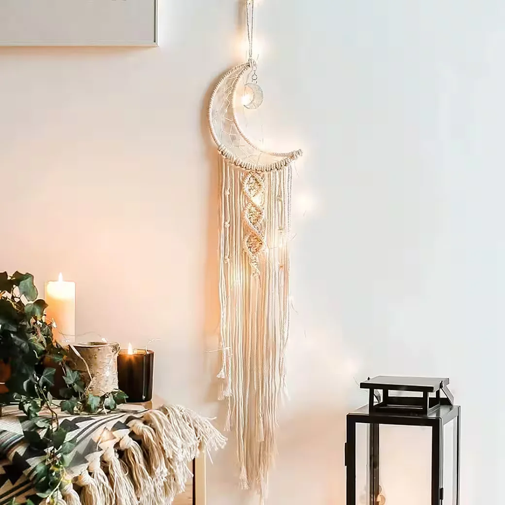 ZAEWRY Makramee Wandbehang Boho handgewebt Wandteppich Wanddeko