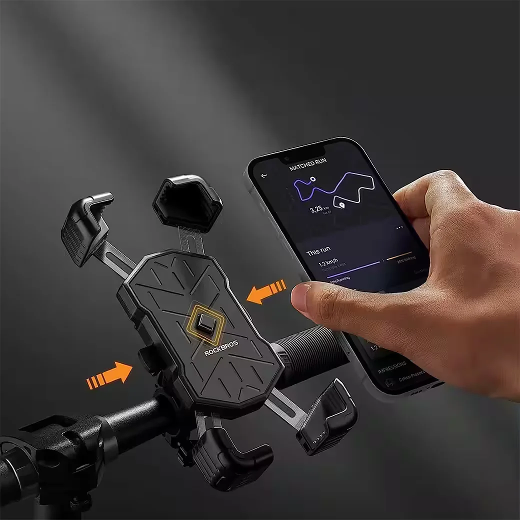 ROCKBROS Smartphone Halterung Fahrradlenker Universal 4 Haltepunkte