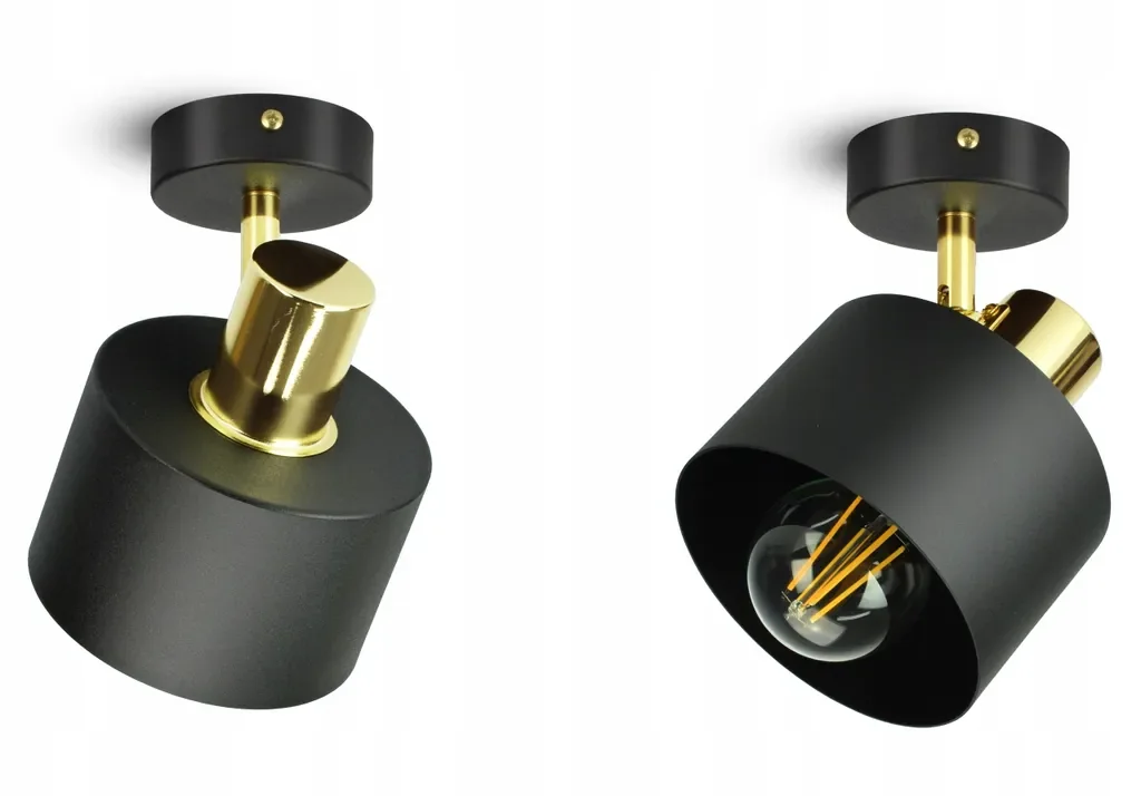 Luxolar LED Deckenleuchte schwarz-gold E27 60W schwenkbar für Küche