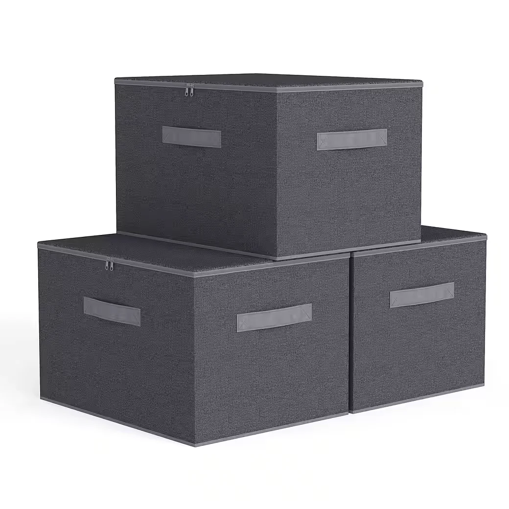 SEKEY Faltbare Aufbewahrungsbox mit Deckel aus Vliesstoff