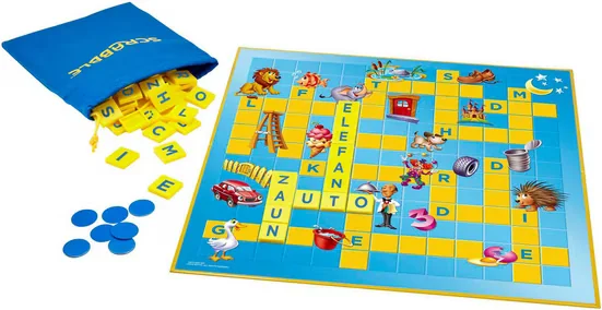 MATTEL GAMES Scrabble Junior Brettspiel für Kinder Wortspiel