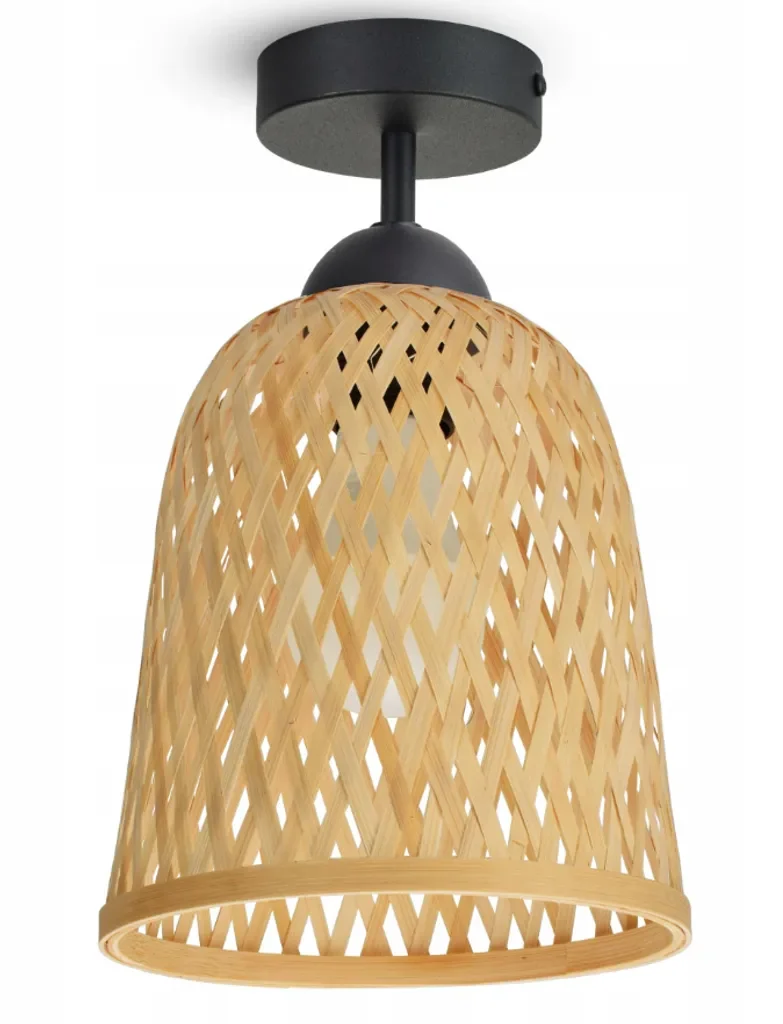 Luxolar Bambus Pendelleuchte E27 60W Boho für Wohnzimmer Küche
