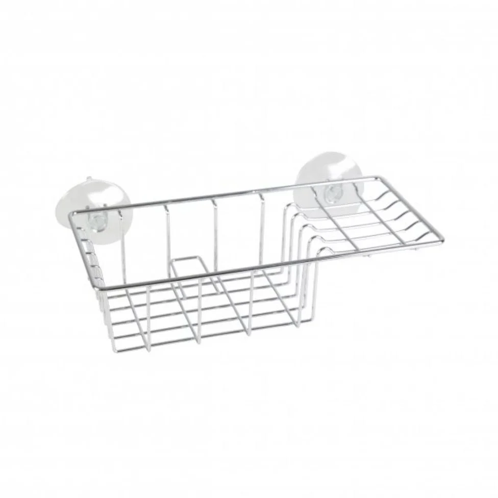 Badorganizer mit Saugnäpfen – Silber, 27 × 14 × 8 cm