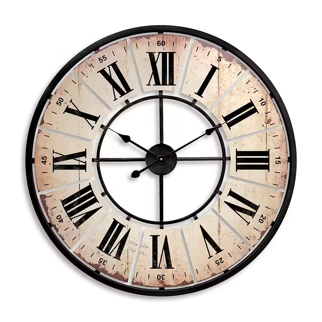 K&L WALL ART XXL Wanduhr Vintage Metalluhr für Wohnzimmer Küche