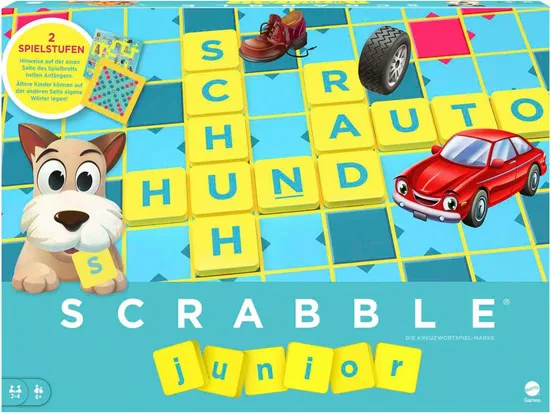 MATTEL GAMES Scrabble Junior Brettspiel für Kinder Wortspiel