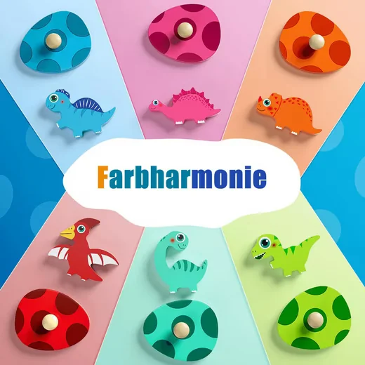 ZAEWRY Montessori Spielzeug Dinosaurier-Eier Steckpuzzle Formensortierer