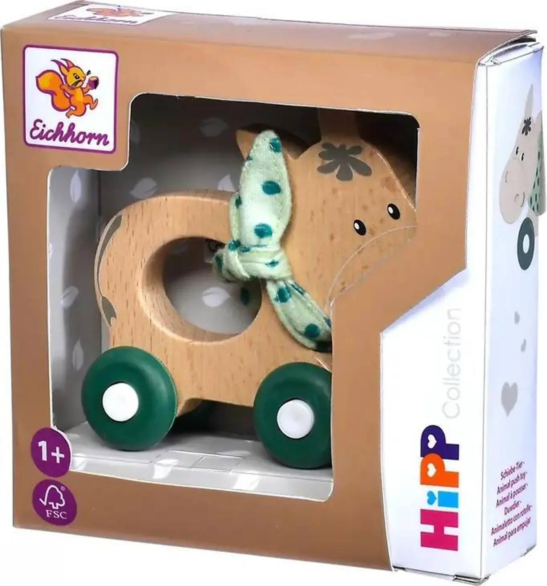 Baby HIPP Schiebe-Esel – Holzschiebetier für Kleinkinder