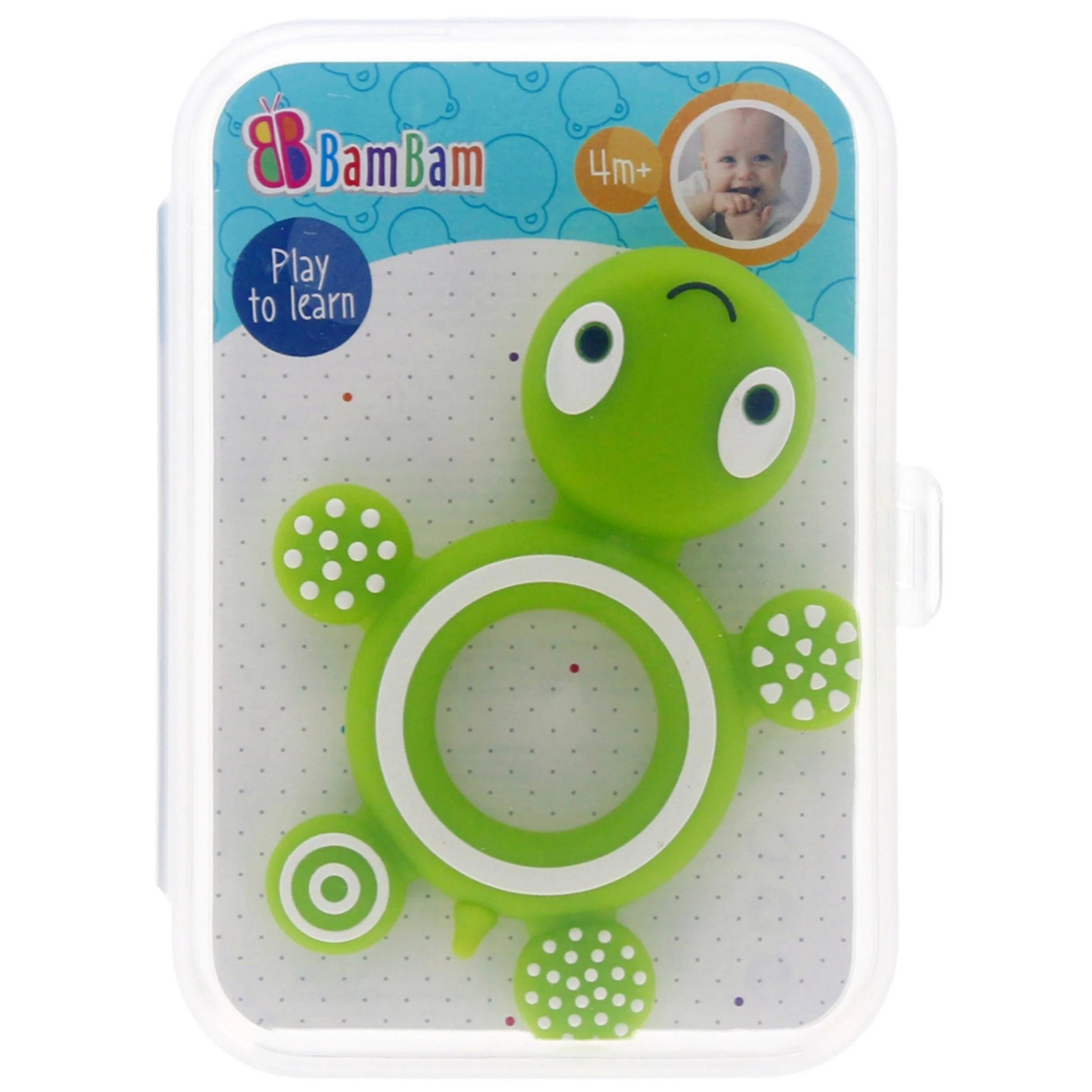 BAM BAM Beißringe für Babys, sensorisch, Tierform, 3er Pack, 4m+