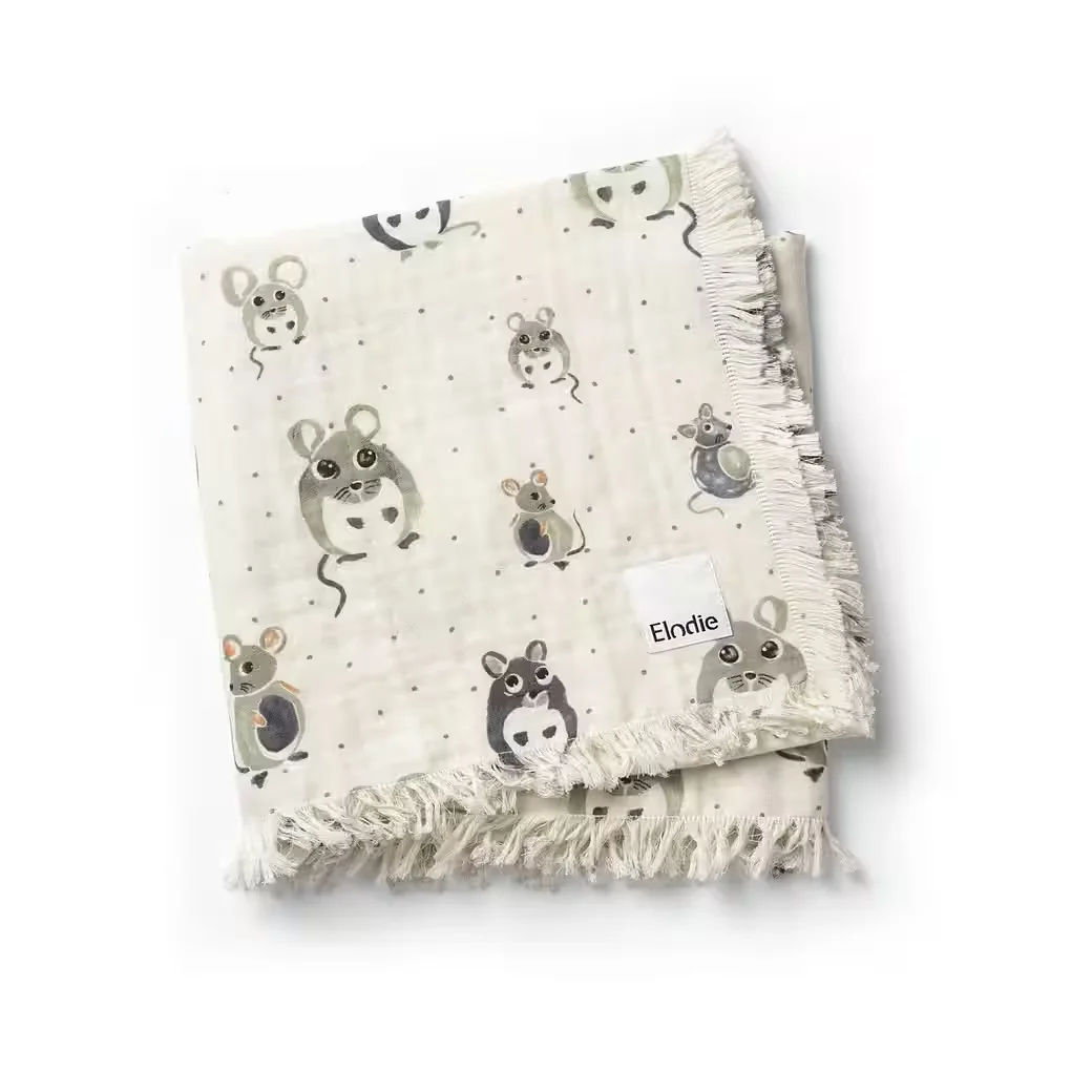 ELODIE Babydecke aus weicher Baumwolle Forest mouse