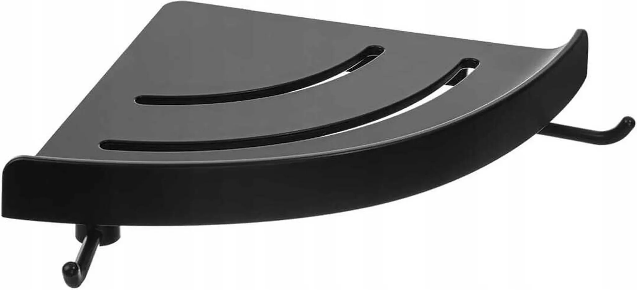 Eck-Badezimmerregal „APO“ – 24,4 × 24,4 cm, Schwarz matt