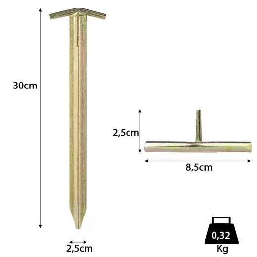 Moritz Zelthering T-Profil Deluxe Stahl 30 cm Set Erdnagel Erdanker