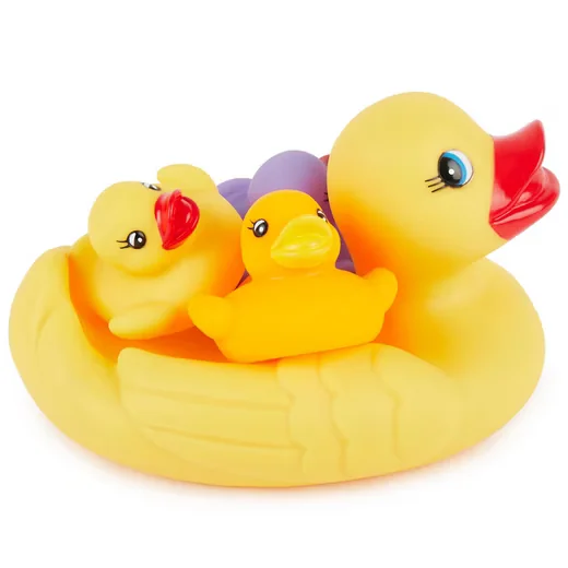 BIECO Schwimmenten Familie 4er Set Badeenten Badespielzeug