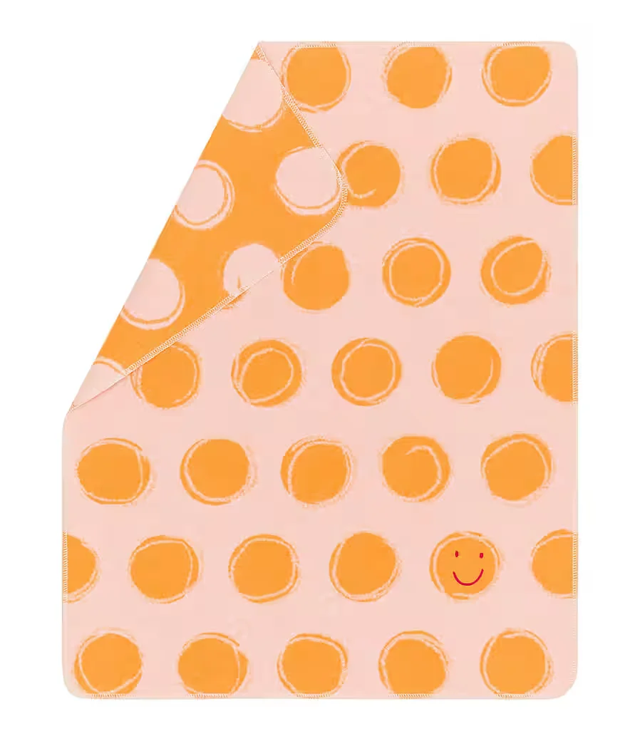 DAVID FUSSENEGGER Babydecke Happy Faces 90x70 cm Baumwollmix mit Stick