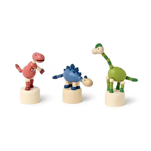 SUEBIDOU Montessori Motorikspielzeug Holz Daumen-Wakouwa Dinos